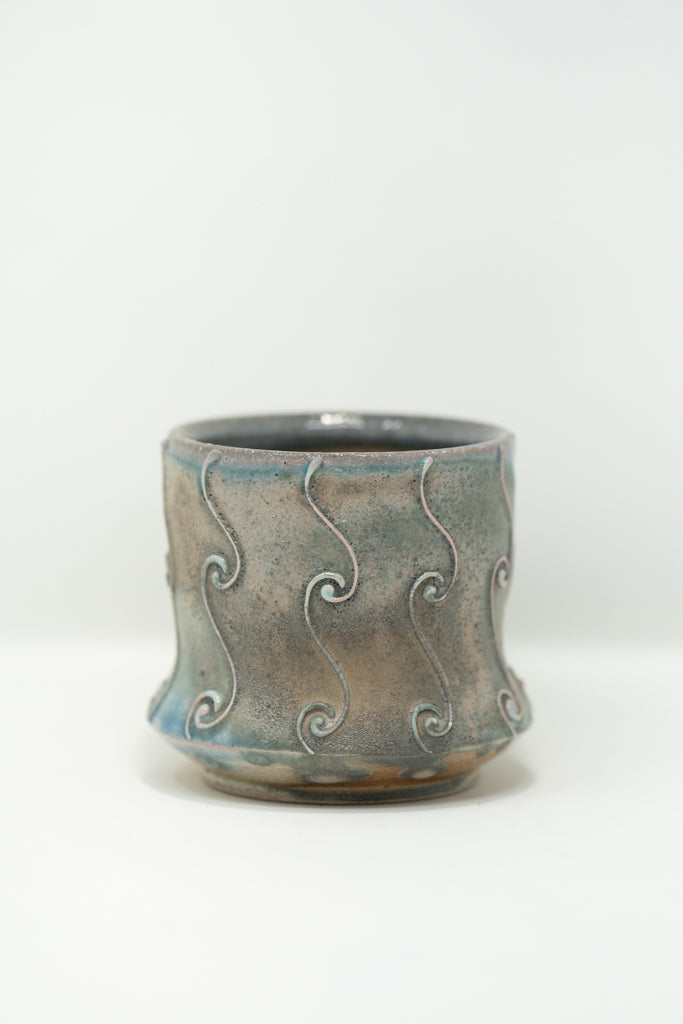 Waves Mug - Wood/ Soda Fired