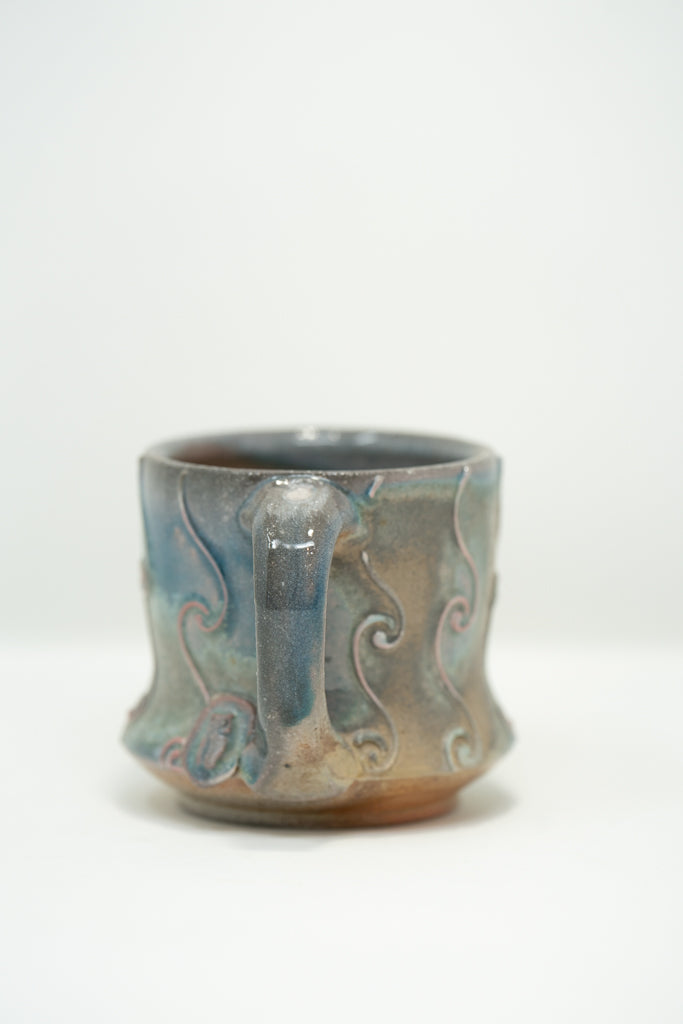 Waves Mug - Wood/ Soda Fired