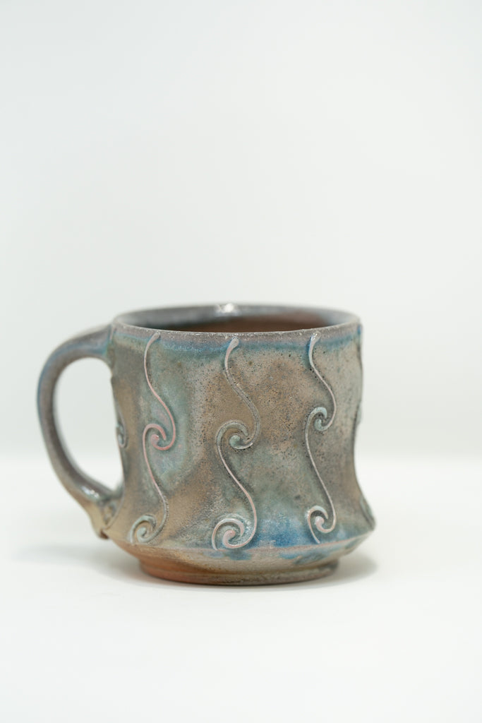Waves Mug - Wood/ Soda Fired