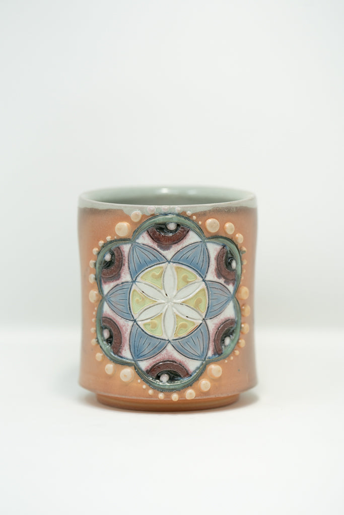 Soda Fired Eye Mandala Mug