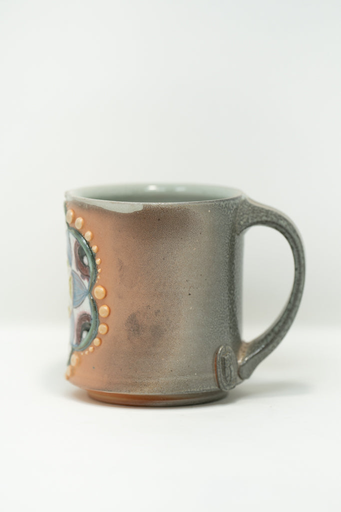 Soda Fired Eye Mandala Mug