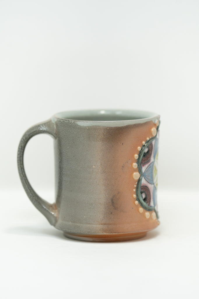 Soda Fired Eye Mandala Mug