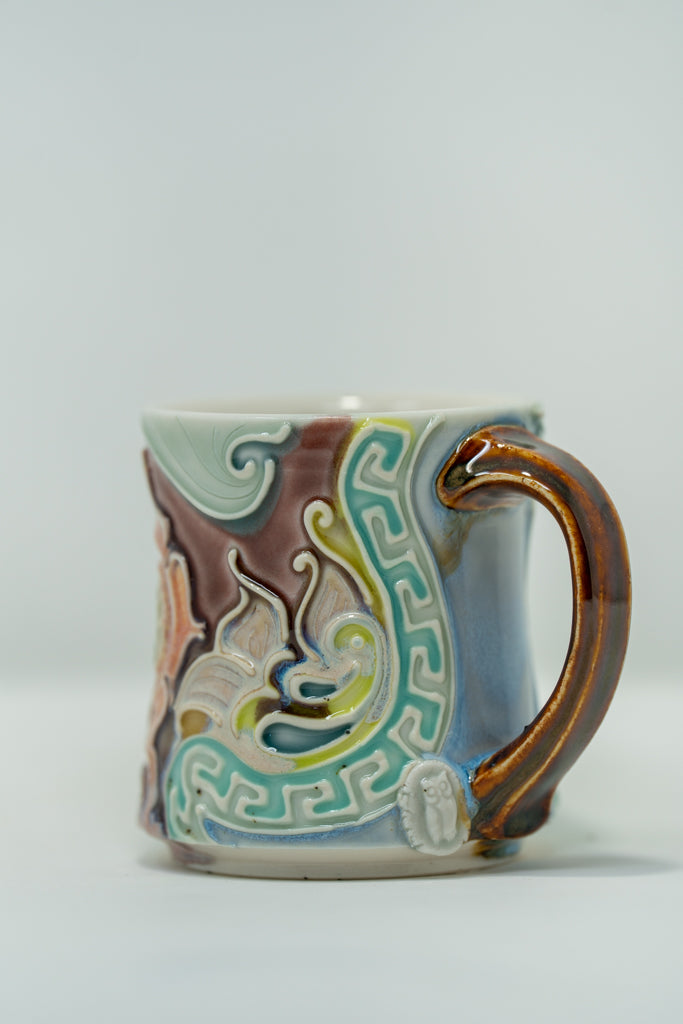 Abstract Slip Trailed Mug