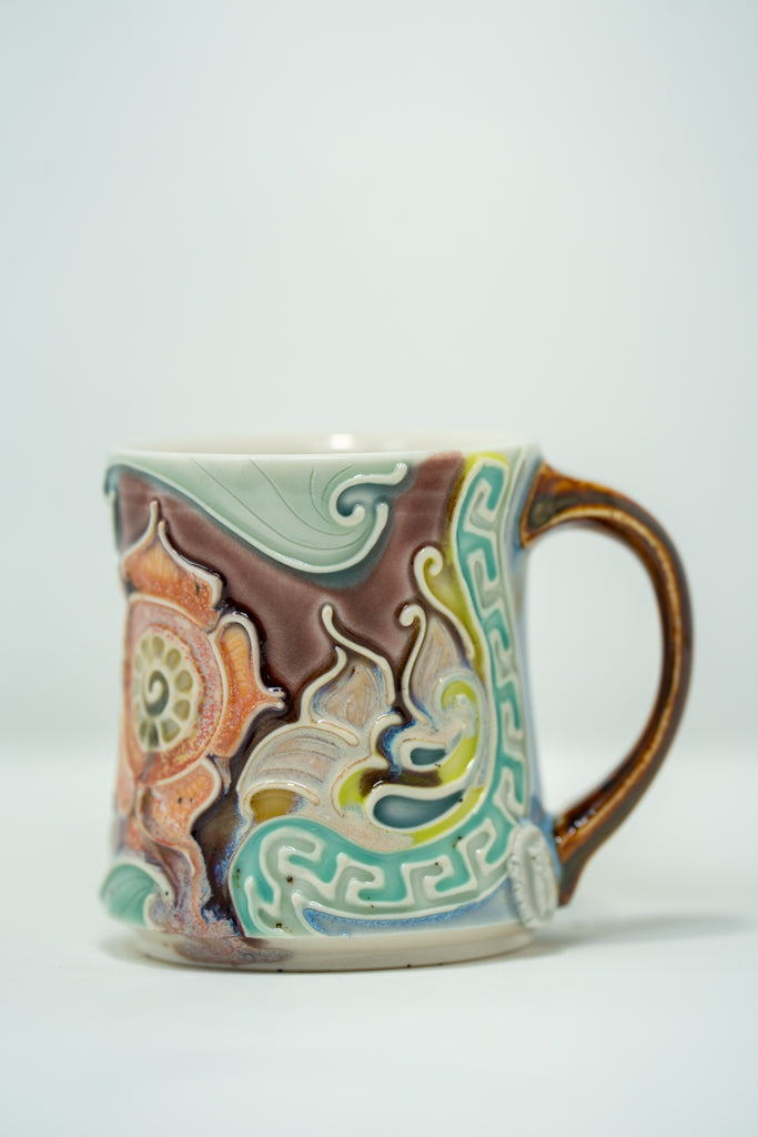 Abstract Slip Trailed Mug